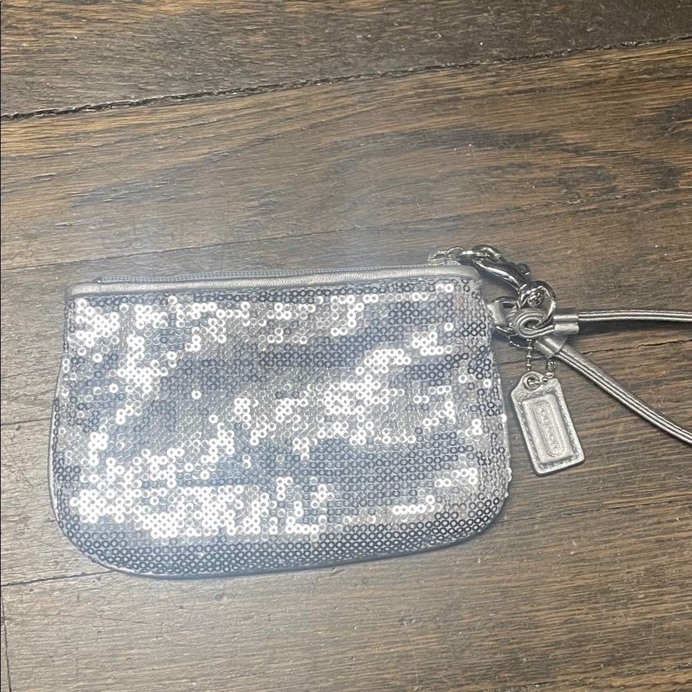 Coach Silver sequin wristlet🔥 - Picture 5 of 5